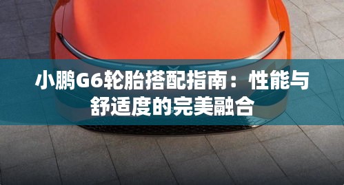小鵬G6輪胎搭配指南:性能與舒適度的完美融合