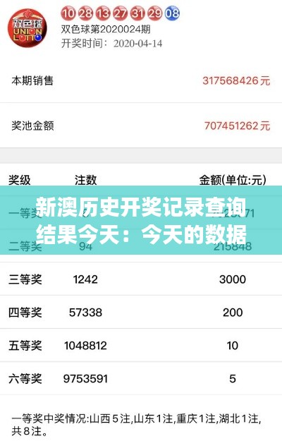 新澳歷史開獎記錄查詢結(jié)果今天：今天的數(shù)據(jù)，明天的財富
