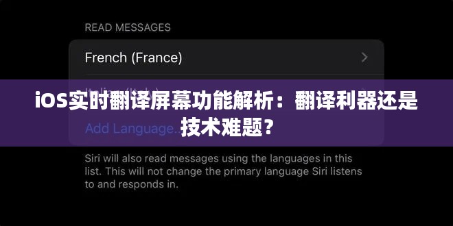 iOS實(shí)時(shí)翻譯屏幕功能解析：翻譯利器還是技術(shù)難題？