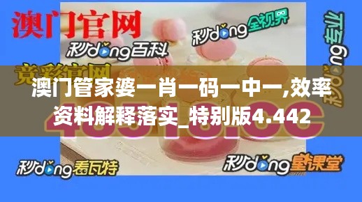 澳門管家婆一肖一碼一中一,效率資料解釋落實_特別版4.442