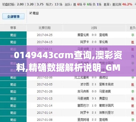 0149443cσm查詢,澳彩資料,精確數(shù)據(jù)解析說明_GM版8.378