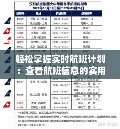 輕松掌握實時航班計劃：查看航班信息的實用指南