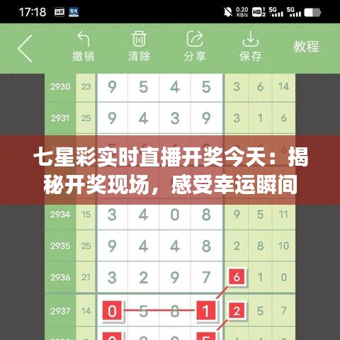 七星彩實(shí)時(shí)直播開獎(jiǎng)今天：揭秘開獎(jiǎng)現(xiàn)場(chǎng)，感受幸運(yùn)瞬間
