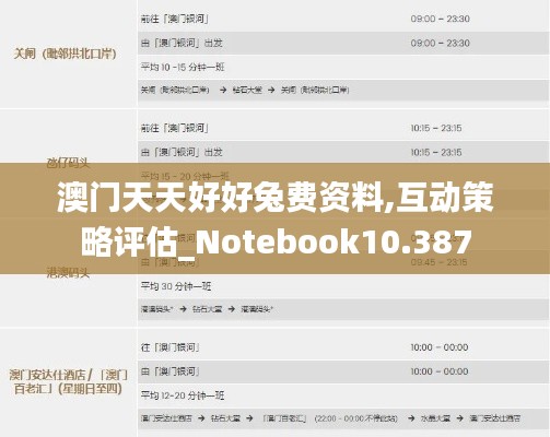 澳門天天好好兔費(fèi)資料,互動策略評估_Notebook10.387