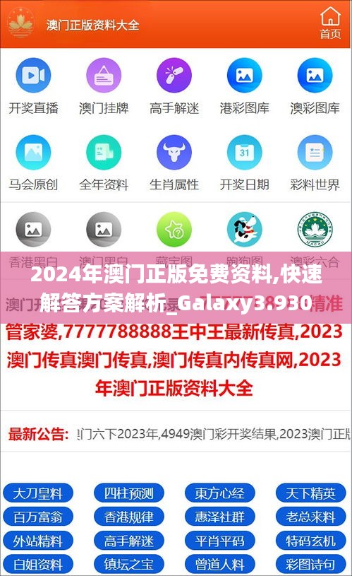 2024年澳門正版免費(fèi)資料,快速解答方案解析_Galaxy3.930