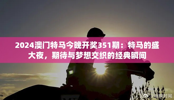 2024澳門(mén)特馬今晚開(kāi)獎(jiǎng)351期：特馬的盛大夜，期待與夢(mèng)想交織的經(jīng)典瞬間
