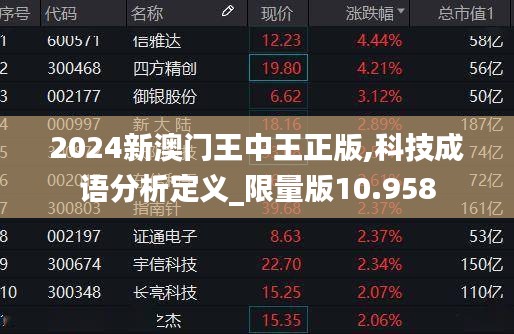 2024新澳門王中王正版,科技成語分析定義_限量版10.958
