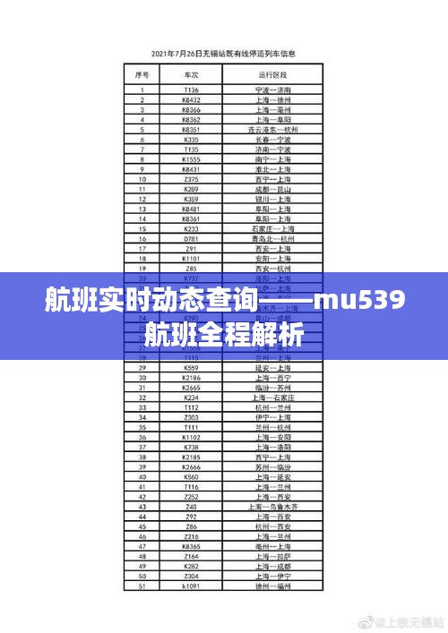 航班實時動態(tài)查詢——mu539航班全程解析