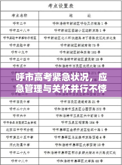 呼市高考緊急狀況，應(yīng)急管理與關(guān)懷并行不悖