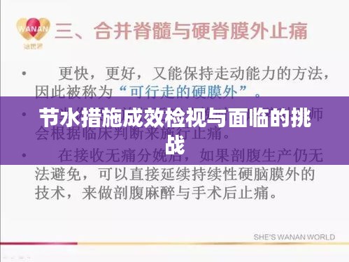 節(jié)水措施成效檢視與面臨的挑戰(zhàn)