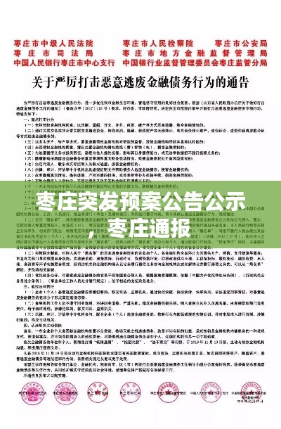 棗莊突發(fā)預案公告公示，棗莊通報 