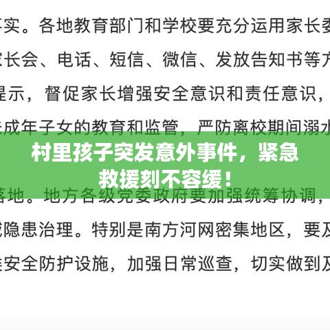 村里孩子突發(fā)意外事件，緊急救援刻不容緩！