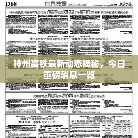 神州高鐵最新動態(tài)揭秘，今日重磅消息一覽