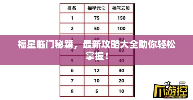 福星臨門秘籍，最新攻略大全助你輕松掌握！