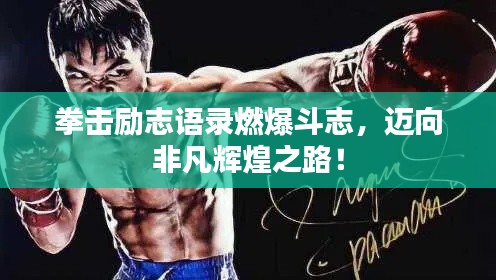 拳擊勵(lì)志語錄燃爆斗志，邁向非凡輝煌之路！