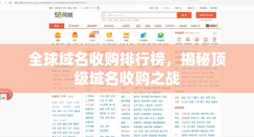 全球域名收購排行榜，揭秘頂級域名收購之戰(zhàn)