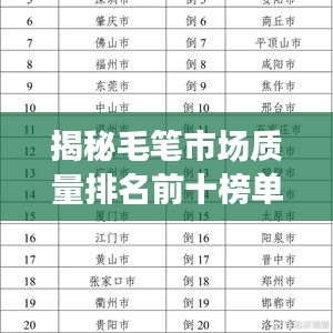 揭秘毛筆市場(chǎng)質(zhì)量排名前十榜單！