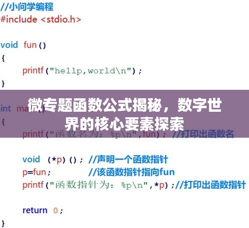 微專題函數(shù)公式揭秘，數(shù)字世界的核心要素探索