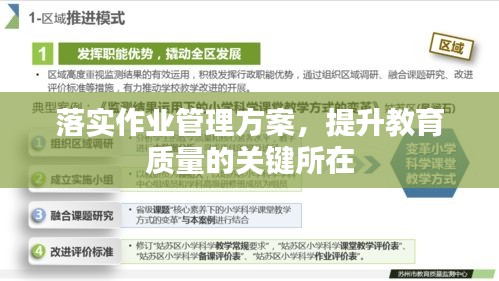 落實作業(yè)管理方案，提升教育質(zhì)量的關(guān)鍵所在